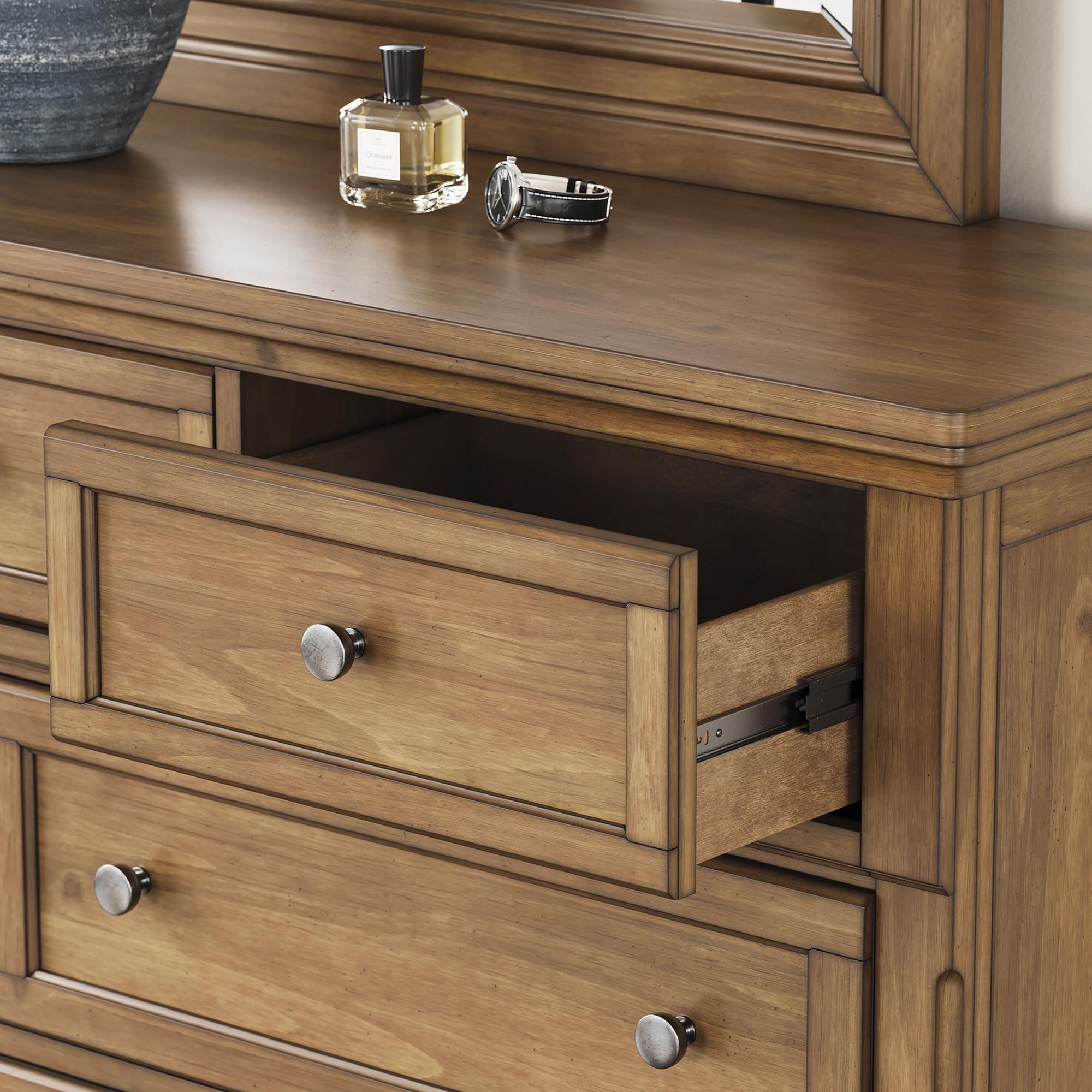 Ashley Feddinger 4-Piece Queen Storage Bedroom Set in Chestnut Brown