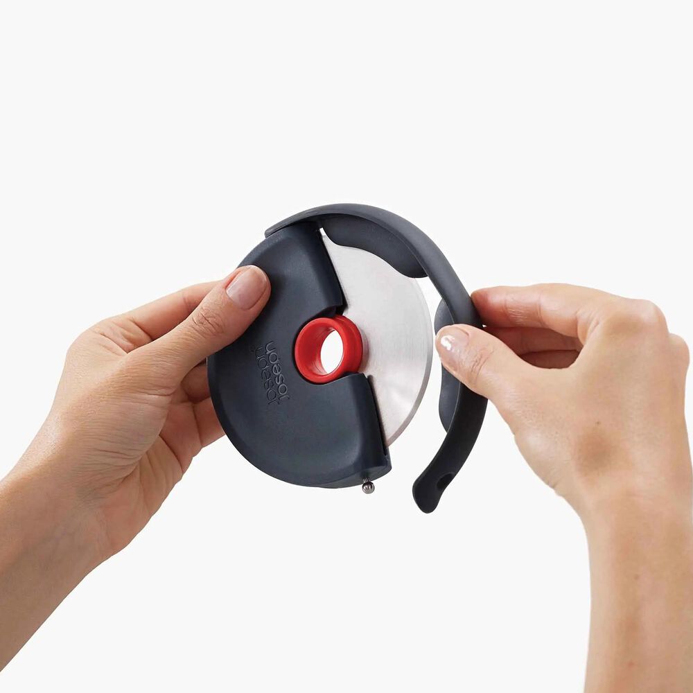 Joseph Joseph Disc Easy-Clean Pizza Cutter in Grey and Red, , large