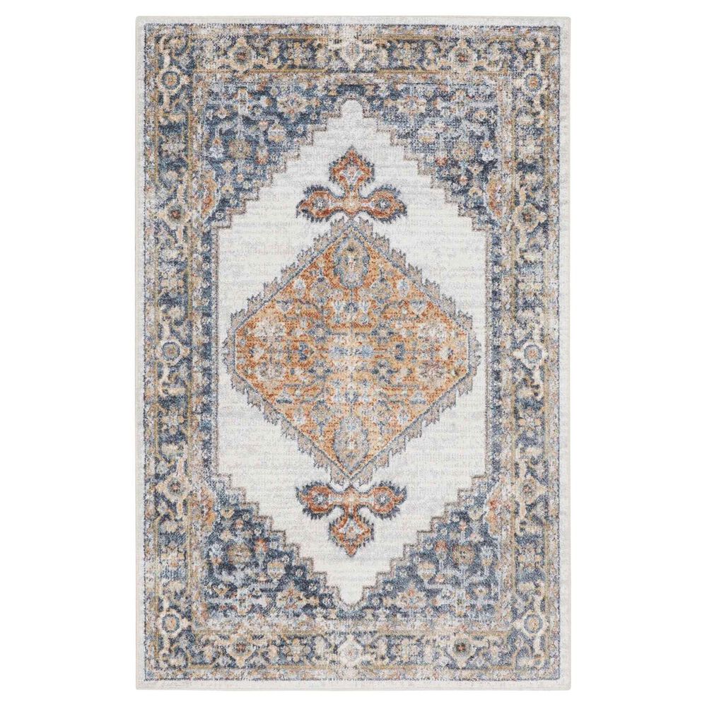 Nourison Astra Machine Washable 3"3" x 5" Grey and Gold Area Rug, , large