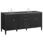 James Martin Vanities Myrrin 72" Double Bathroom Vanity in Carbon Oak with 3 cm Eternal Jasmine Pearl Silestone Top, Rectangular Sinks and FreePower Wireless Charger, , large