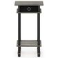 HOMLUX Turn-N-Tube Tall End Table in French Oak and Black, , large