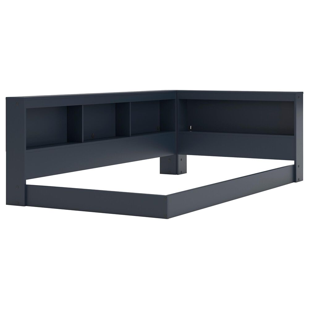 Ashley Simmenfort Twin Bookcase Storage Bed in Navy Blue, , large