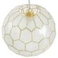 Creative Coop Simone 14" Pendant with Pearly White Shade in Antique Gold, , large