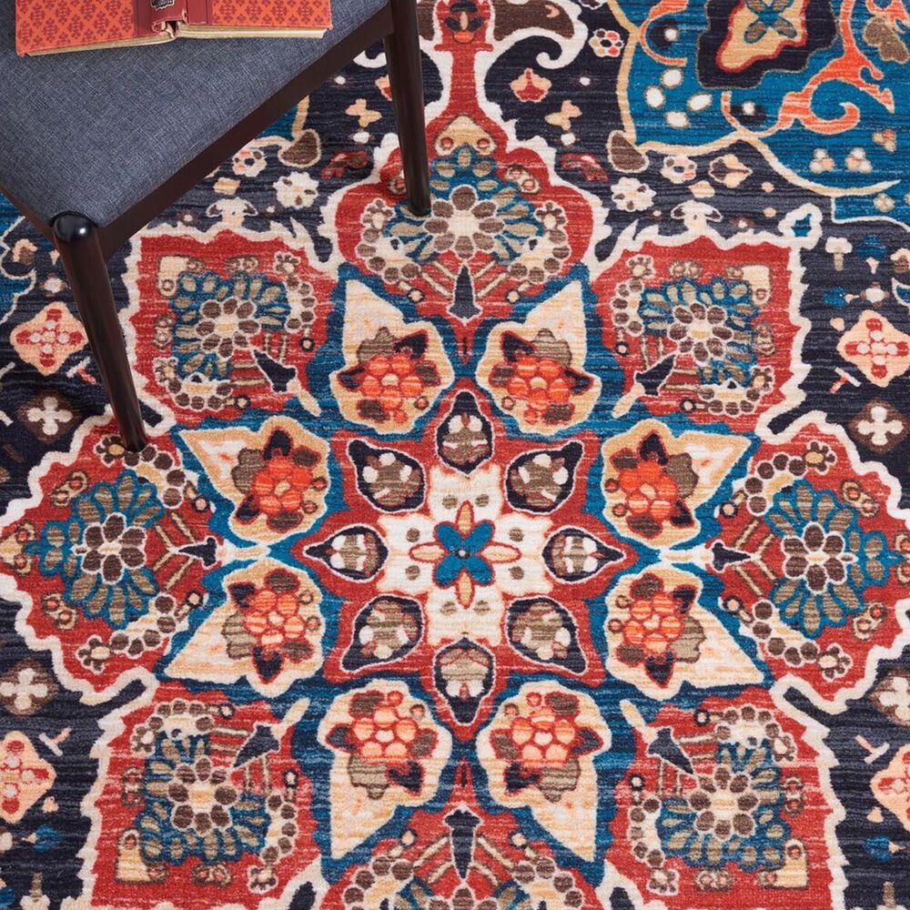 Safavieh Riviera 5&#39;5&quot; x 7&#39;7&quot; Red and Navy Area Rug, , large