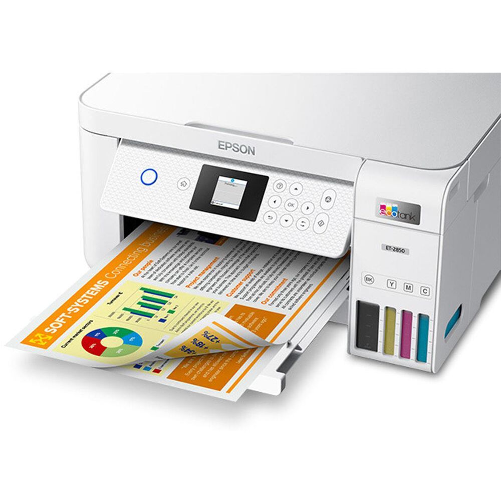 Epson EcoTank ET-2850 Wireless Color All-in-One Cartridge-Free Supertank Printer with Scan, Copy and Auto 2-sided Printing, , large