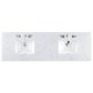 James Martin Vanities Breckenridge 72" Double Bathroom Vanity in Serenity Blue with 3 cm Carrara White Marble Top and Rectangular Sinks, , large