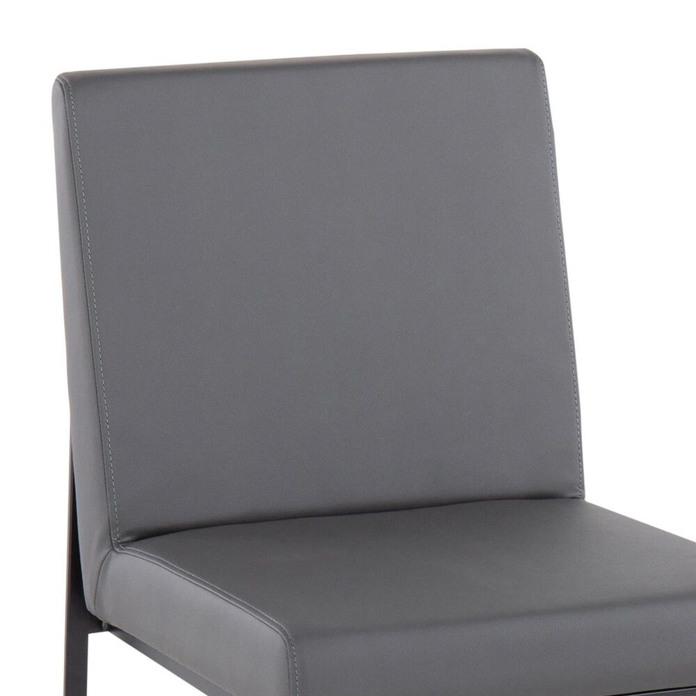 LumiSource Fuji Side Chair with Grey Cushion in Black (Set of 2), , large