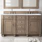 James Martin Vanities Bristol 60" Double Bathroom Vanity in Whitewashed Walnut with 3 cm Carrara White Marble Top and Rectangular Sinks, , large