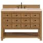 James Martin Malibu 48" Single Bathroom Vanity in Amber Birch with 3 cm Eternal Marfil Quartz Top and Rectangular Sink, , large