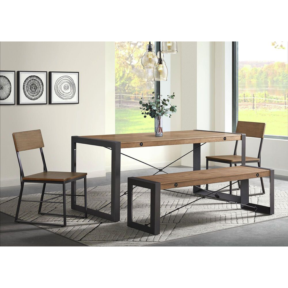 Other Micah Dining Bench in Gunmetal and Walnut, , large