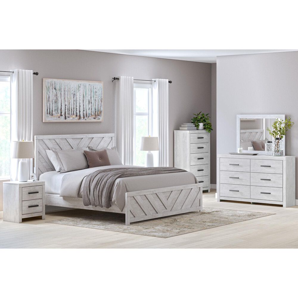 Ashley Cayboni 6 Drawer Dresser and Mirror in Whitewash, , large