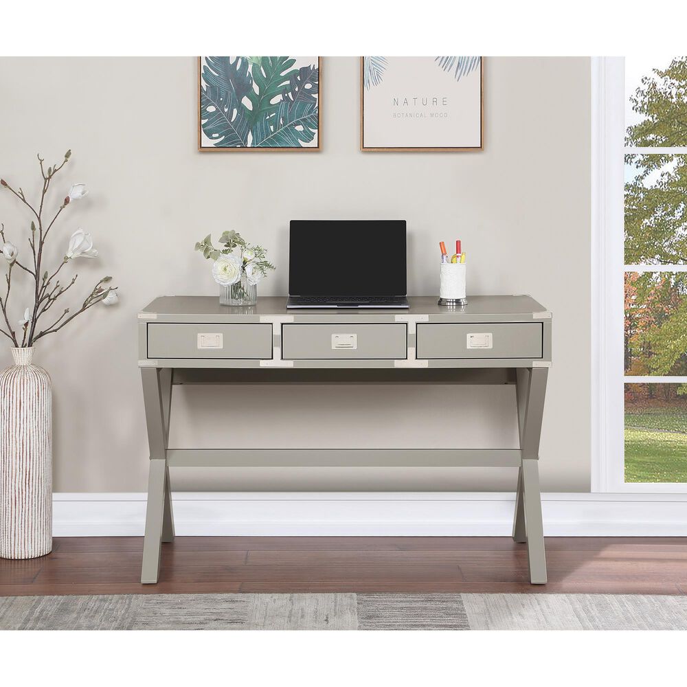 OSP Home Wellington 46&quot; Power Desk in Gray, , large