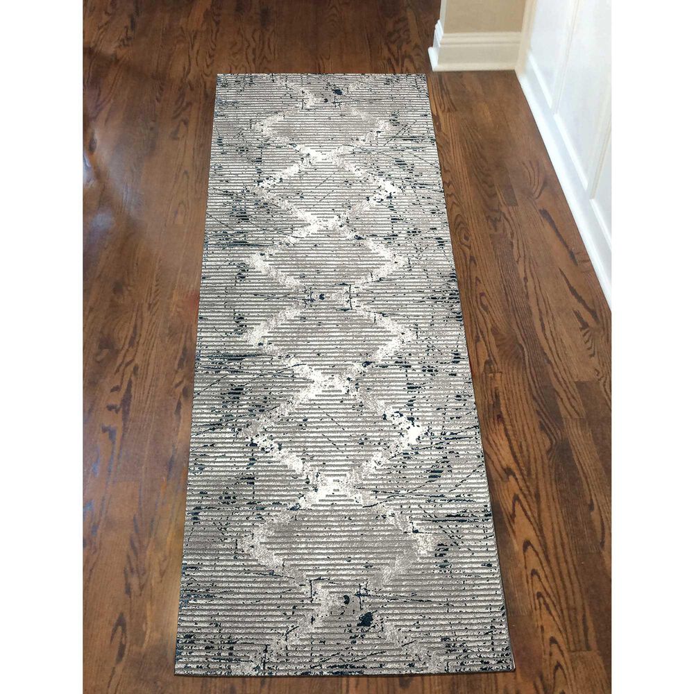 Radici USA Davide Geometric 2&#39;2&quot; x 7&#39;7&quot; Blue Area Rug, , large