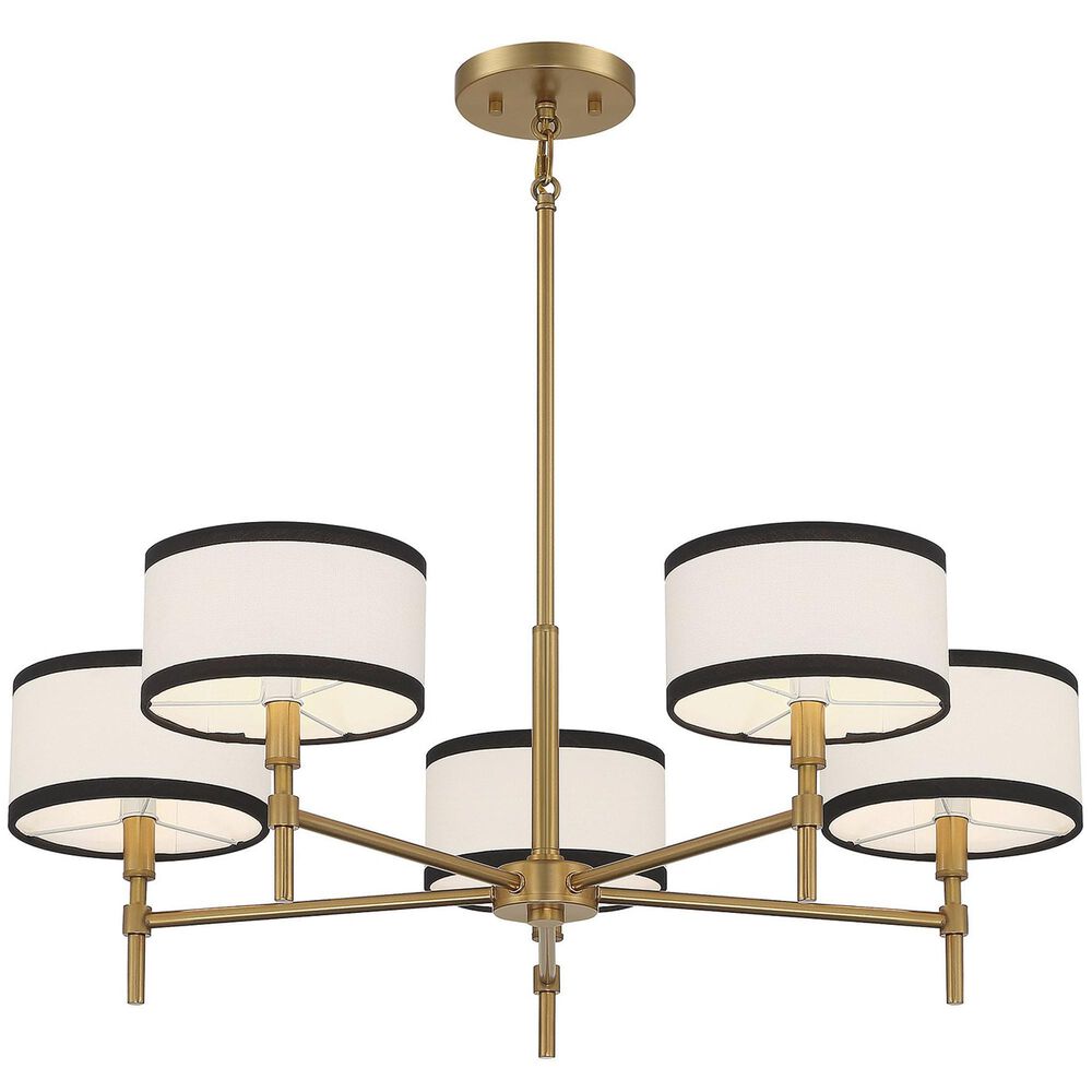 Savoy House 5 Light Chandelier in Natural Brass, , large