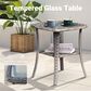 HOMLUX 3-Piece Patio Conversation Set with Square-Arm Swivel Rocking Chairs in Dark Gray, , large