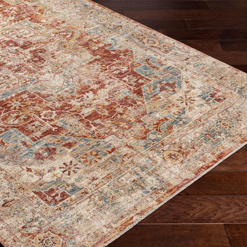 Surya Aspendos 6&#39;7&quot; x 9&#39;6&quot; Rust, Burgandy, Dusty Pink, Dark Blue, Wheat, Taupe, Gray, Black and Cream Area Rug, , large