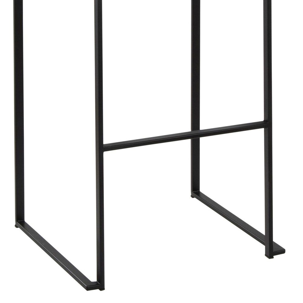 Lumisource Fuji Stackable Barstool with White Faux Leather Cushion in Black &#40;Set of 2&#41;, , large