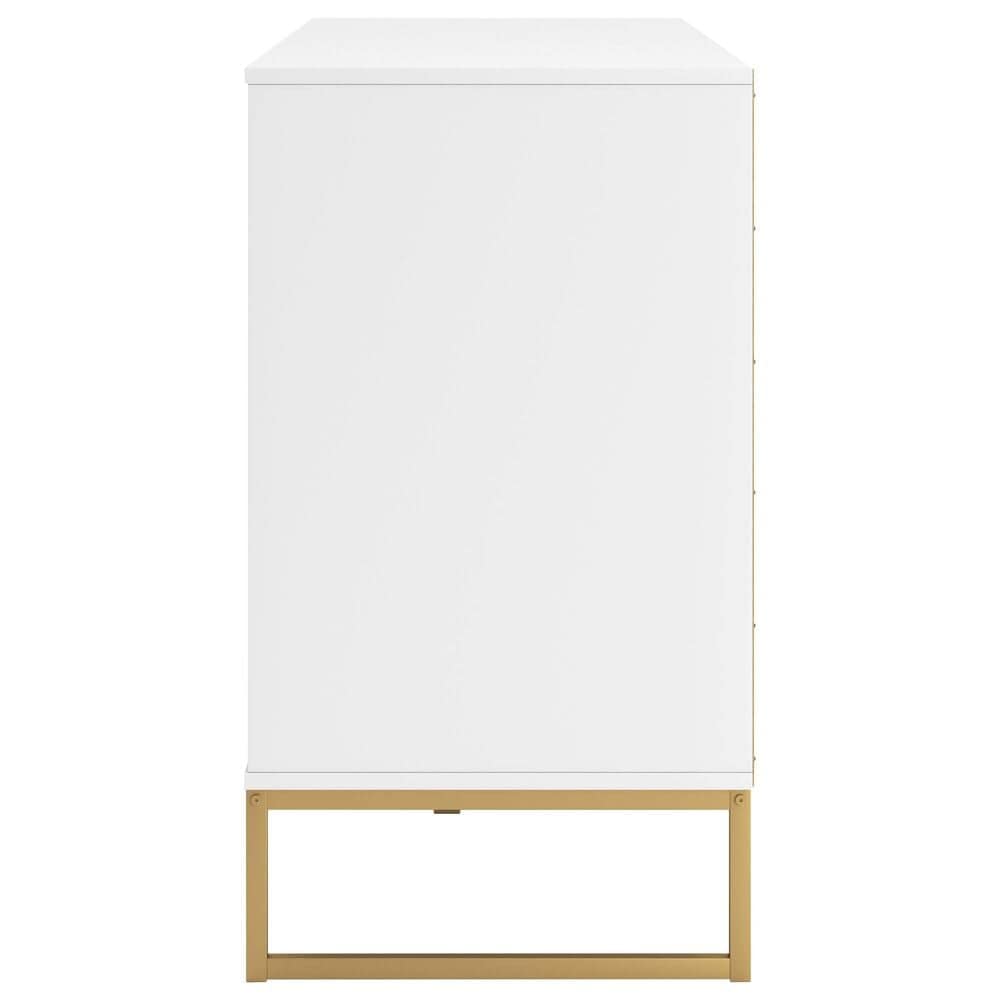 Ashley Socalle 6-Drawer Dresser in Matte White and Gold, , large
