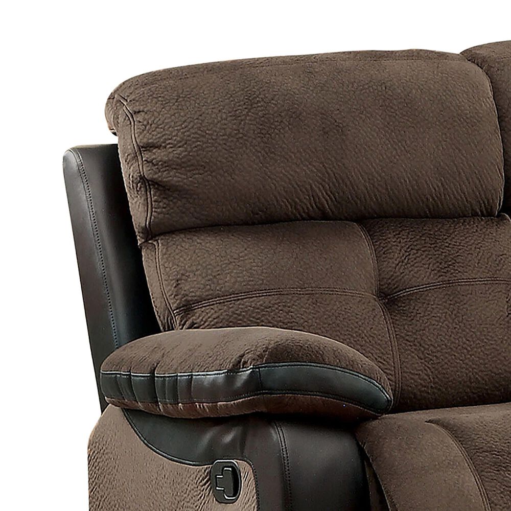 Furniture of America Engel 3-Piece Manual Reclining Living Room Set in Brown and Black, , large