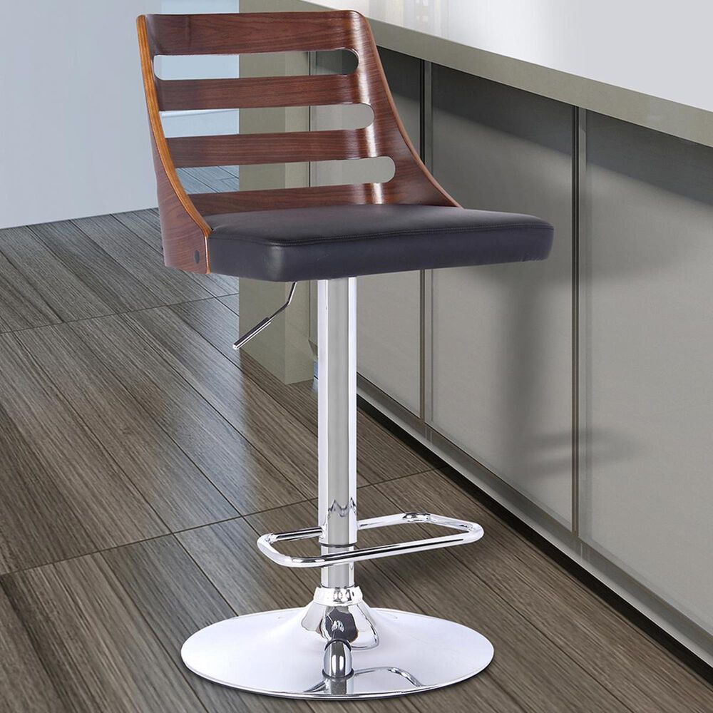 Blue River Storm Bar Stool in Black and Walnut, , large
