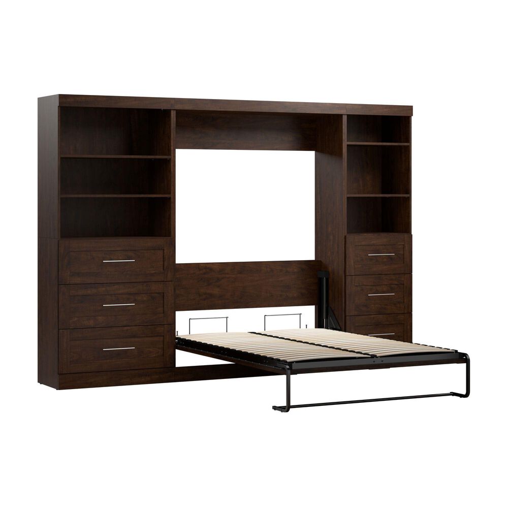 Bestar Pur 120" Full Wall Bed Kit in Chocolate, , large