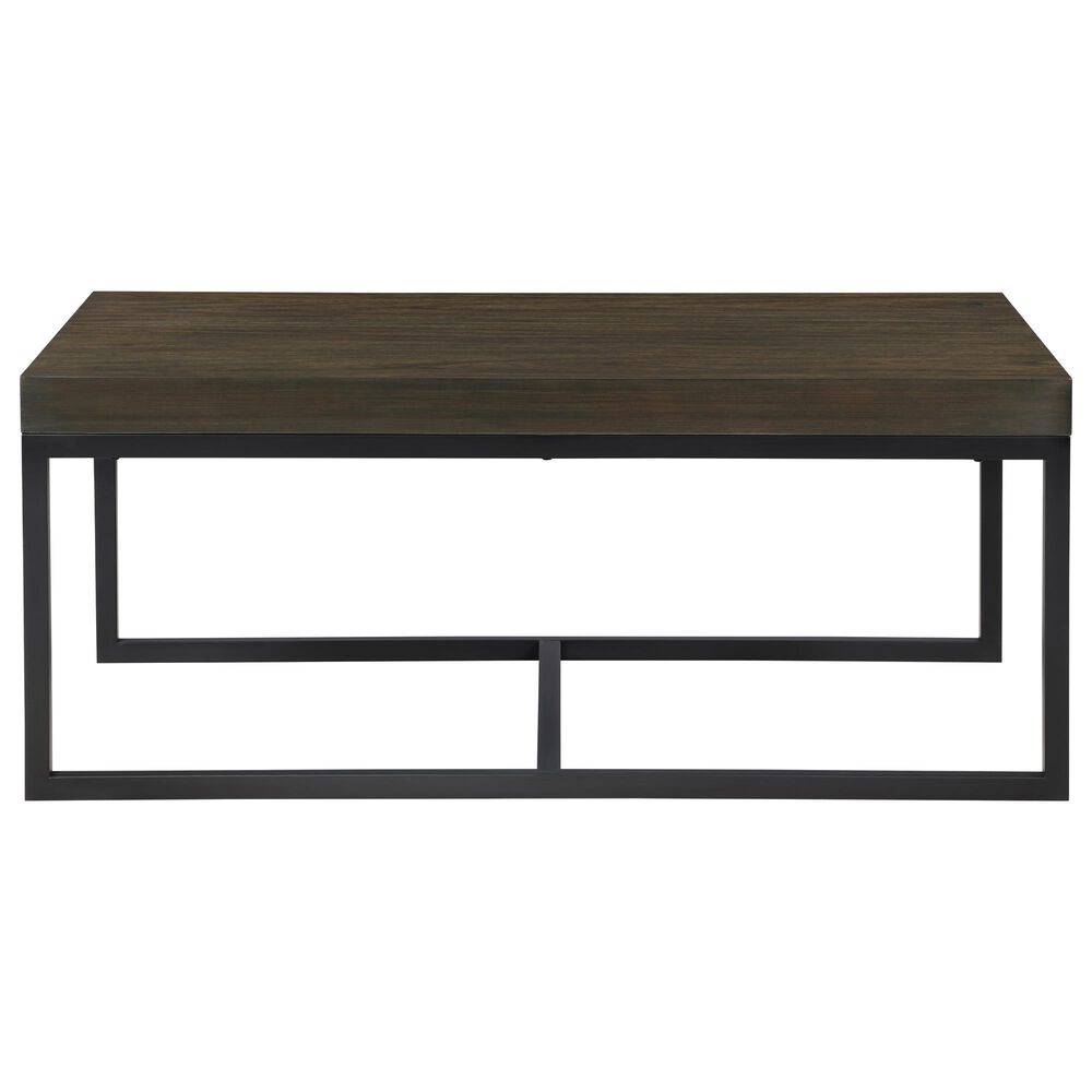 Steve Silver Furniture Yukon Rectangular Nesting Coffee Table with 2 Stools in Walnut and Black, , large