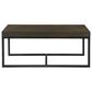 Steve Silver Furniture Yukon Rectangular Nesting Coffee Table with 2 Stools in Walnut and Black, , large
