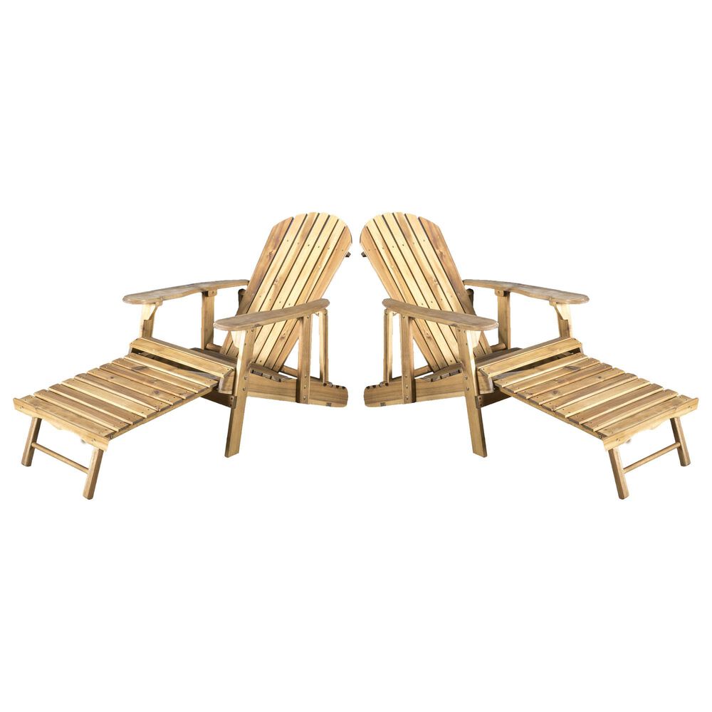 Noble House Hayle Patio Adirondack Chair in Natural Stained (Set of 2), , large