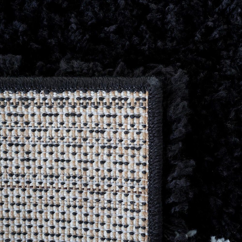 Safavieh Venus Shag VNS604Z 6&#39;7&quot; Square Black and Ivory Area Rug, , large