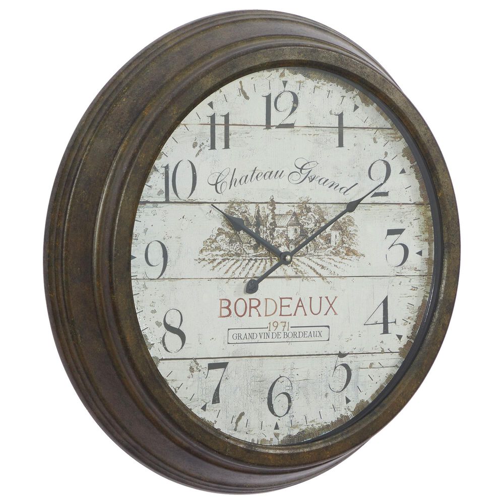 Maple and Jade 23" Wall Clock in White, , large