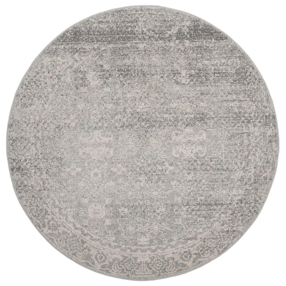 Safavieh Evoke EVK270Z-5R 5&#39;1&quot; Round Silver/Ivory Area Rug, , large