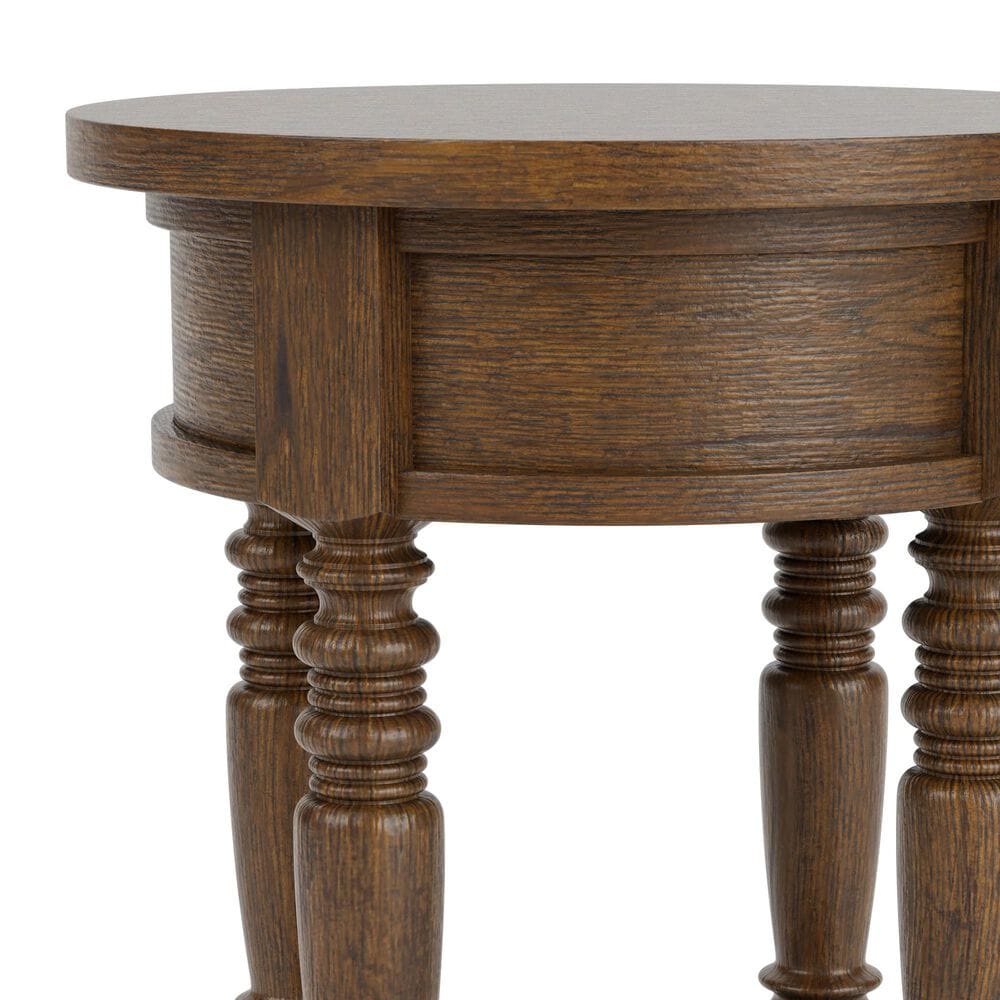 Riverside Furniture Eastlake Round Chairside Table in Whiskey Oak, , large