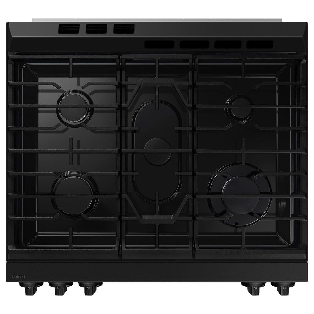 Samsung Bespoke Bespoke 6.0 Cu. Ft. Smart Slide-In Gas Range with 17K BTU Power Burner in Matte Black Steel, , large