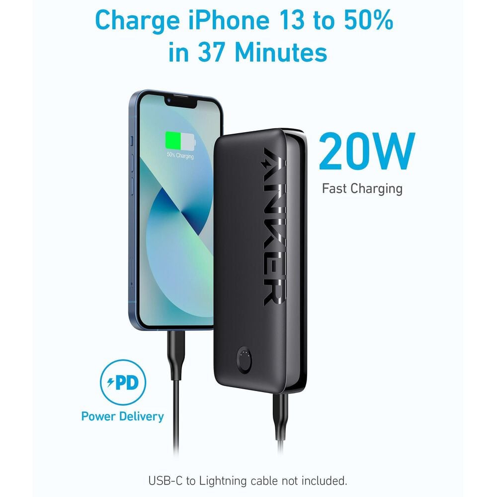 Anker 335 Power Bank 20000 mAh 20W PD Battery in Black