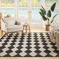 Nourison Positano Geometric Black 4" x 6" Indoor/Outdoor Area Rug, , large