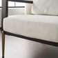 Hearth and Haven Velvet Lounge Arm Chair with Gold Metal Legs in White, , large