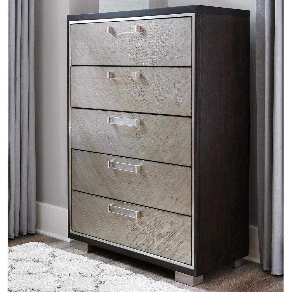 Signature Design by Ashley Maretto 5 Drawer Chest in Two-tone, , large