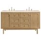 James Martin Vanities Laurent 60" Double Bathroom Vanity in Light Natural Oak with 3 cm Eternal Marfil Quartz Top and Rectangular Sinks, , large