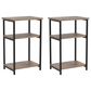 HOMLUX 3-Tier Metal Frame End Table with Storage Shelves in Amber Pine and Black (Set of 2), , large