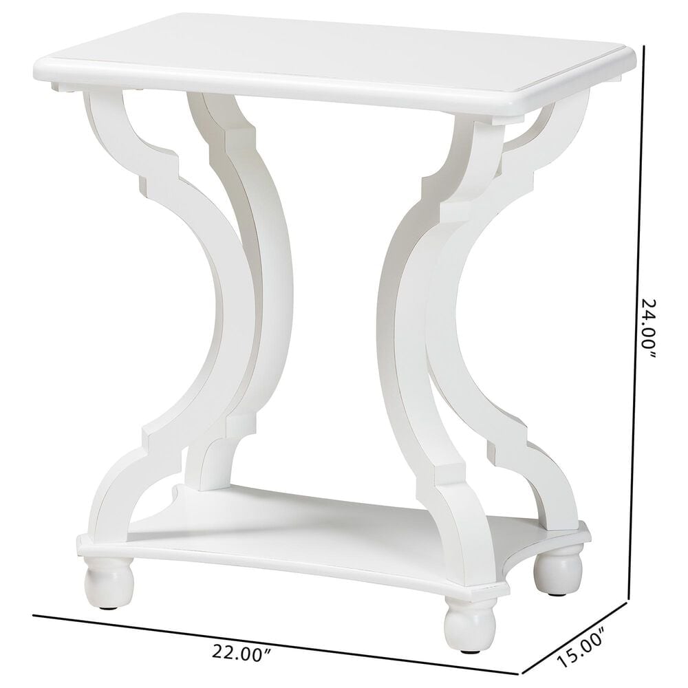 Baxton Studio Cianna End Table in White, , large