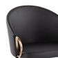 LumiSource Claire Arm Chair with Black Faux Leather Cushion in Gold (Set of 2), , large