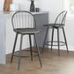 Lumisource Riley 26" Swivel Counter Stool in Black (Set of 2), , large