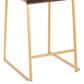 Lumisource Mason Mara Counter Stool with Black Cushion in Gold and Walnut (Set of 2), , large