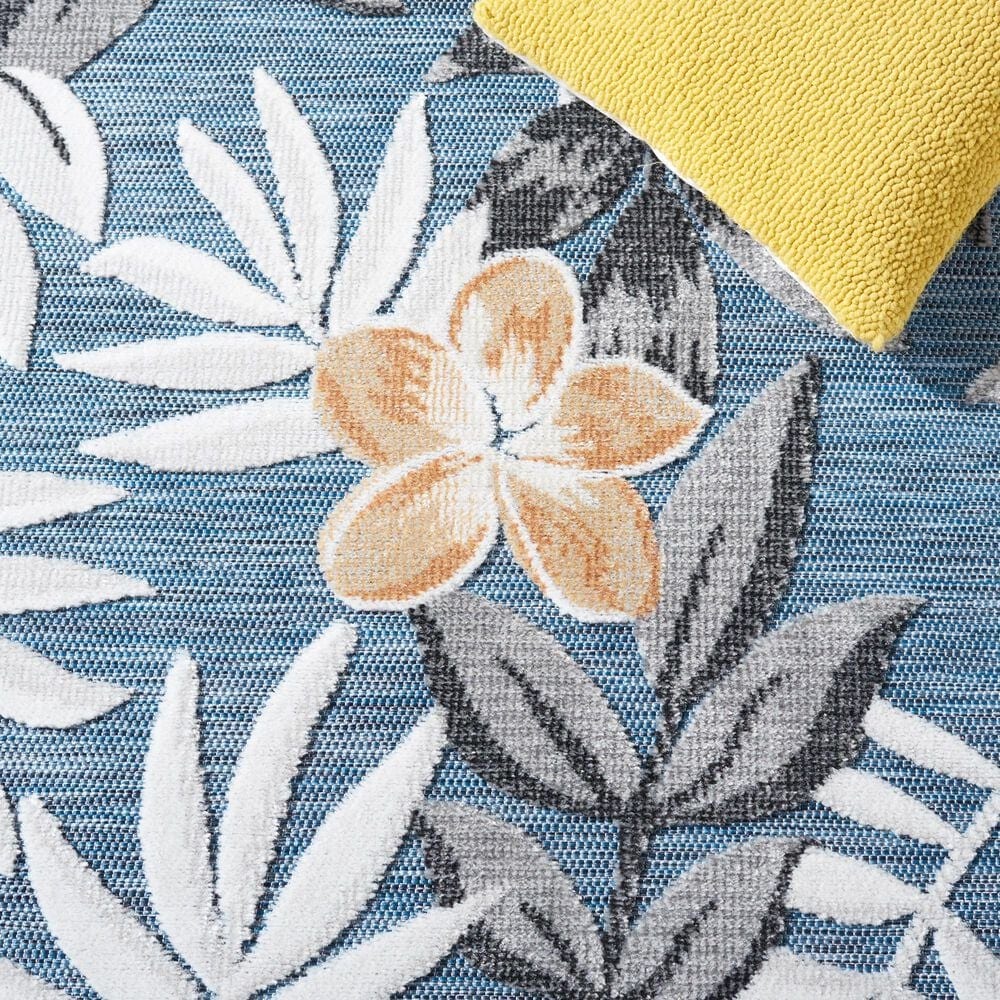 Safavieh Cabana CBN405M 4&#39; x 6&#39; Blue and Grey Indoor/Outdoor Area Performance Rug, , large