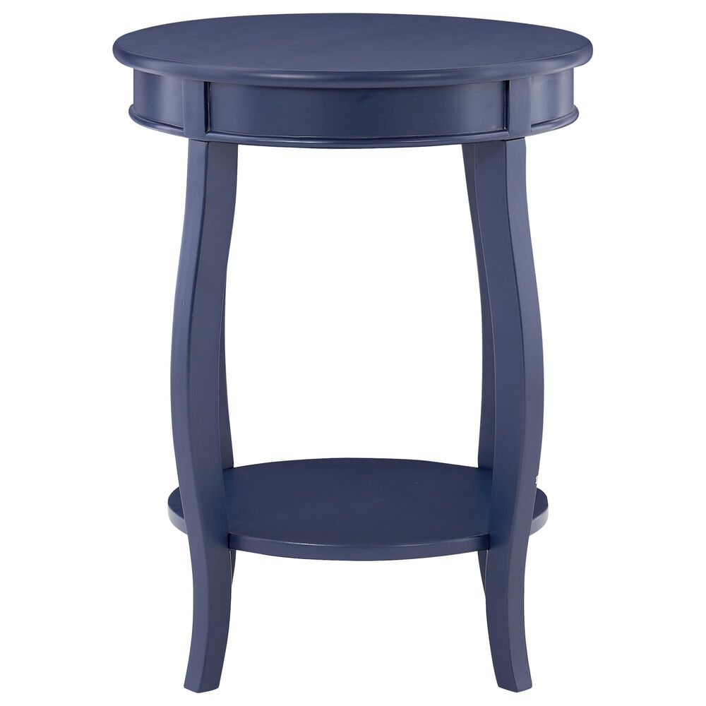 Linon Home Decor Aura Round Side Table in Navy Blue, , large