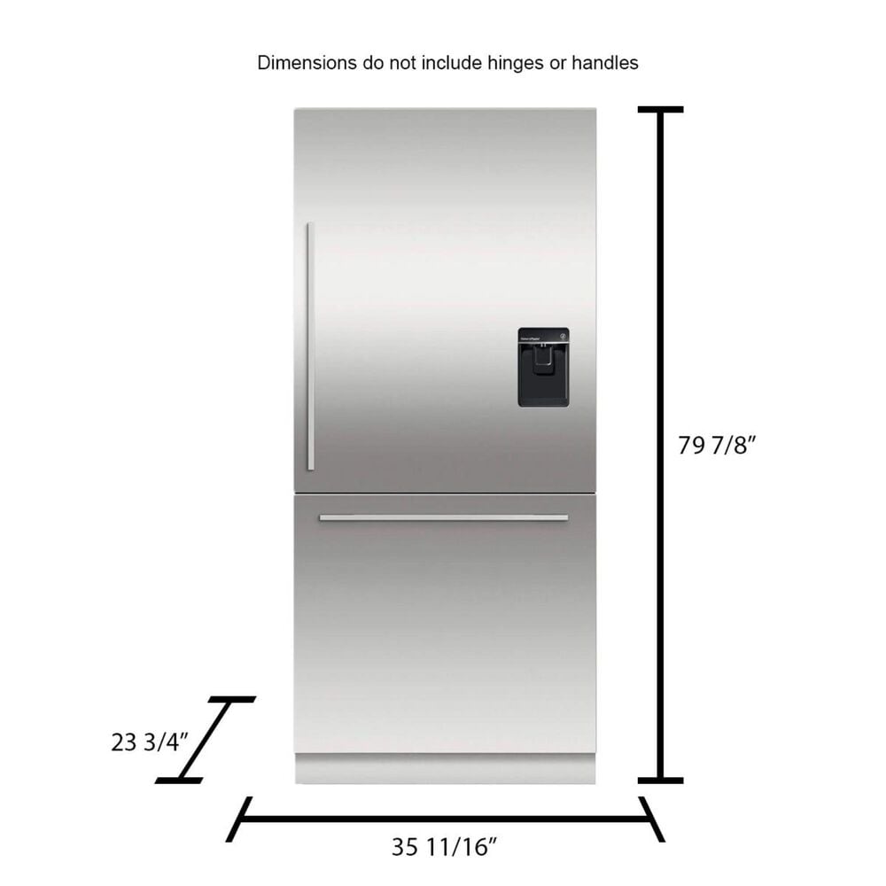 Fisher &amp; Paykel 16.8 Cu. Ft. Integrated 36&quot; Bottom Freezer Refrigerator in Stainless Steel, , large
