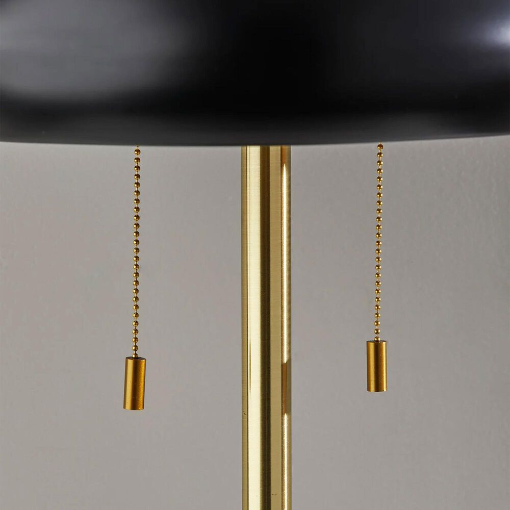 Adesso Cap Floor Lamp in Black and Antique Brass, , large