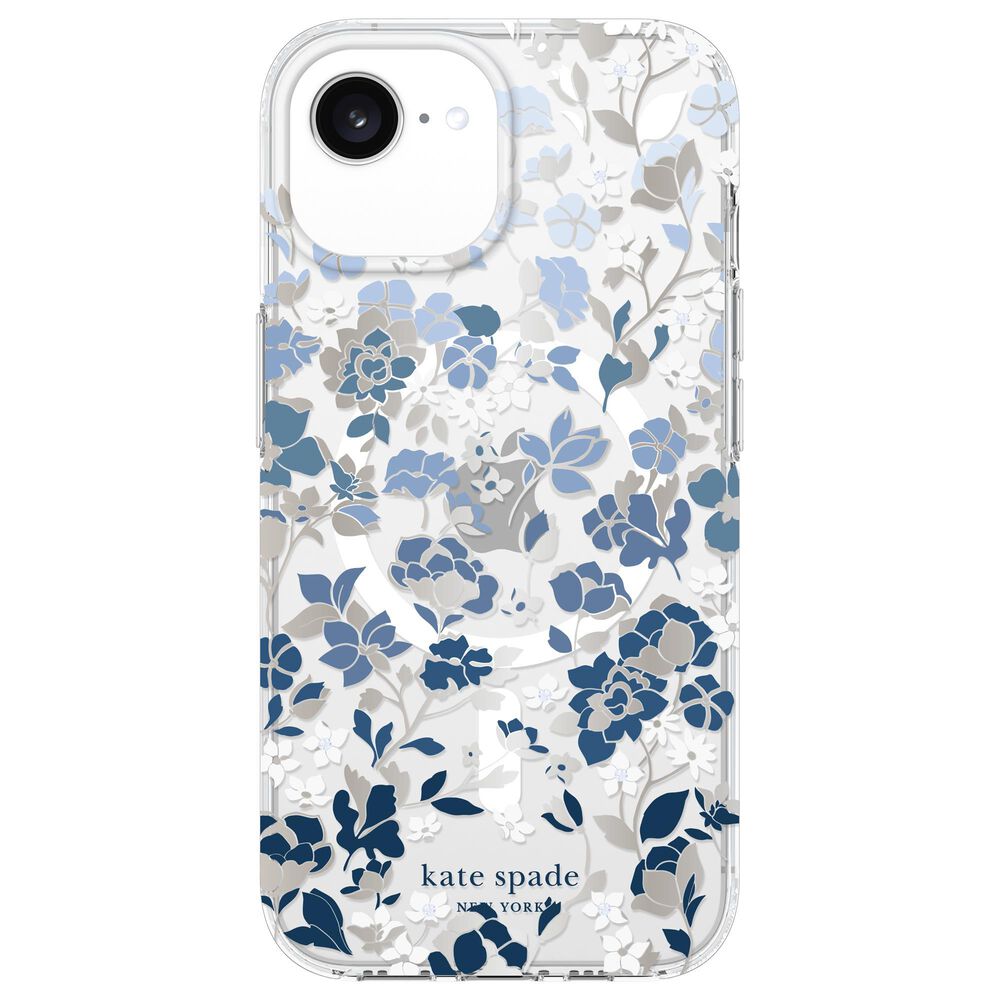 Kate Spade Protective MagSafe Case for Apple iPhone 16e/15/14/13 in Flowerbed Blue, , large