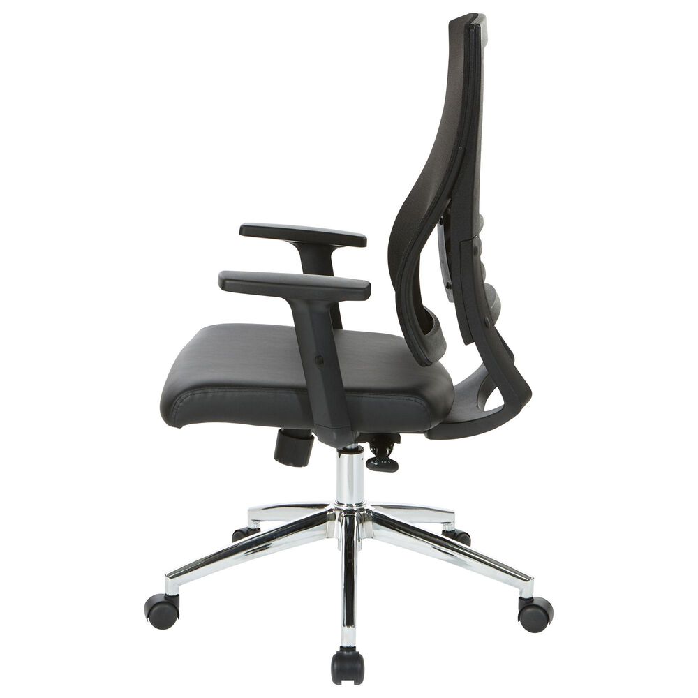 OSP Home Office Chair with Black Cushion with Chrome Finish, , large