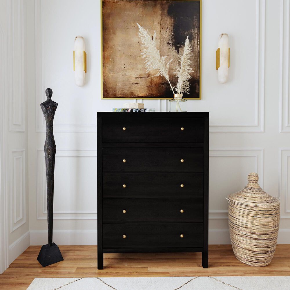 Butler Specialty Company Nora 5-Drawer Tall Dresser in Antique Coffee, , large